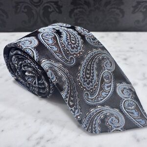 XMI Platinum Blue palette Paisley Silk Tie